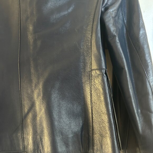 *NEW* Akris Punto Navy Leather Bomber Jacket US 4 - Picture 3 of 14